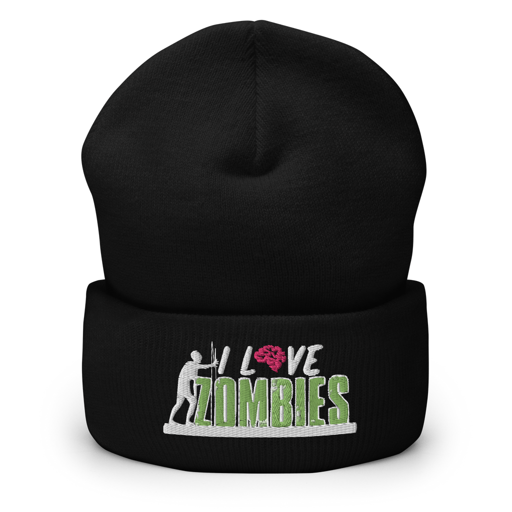 I Love Zombies Cuffed Beanie